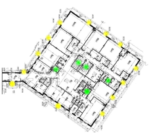 Phase 3 floor plan with necessary accessible areas highlighted