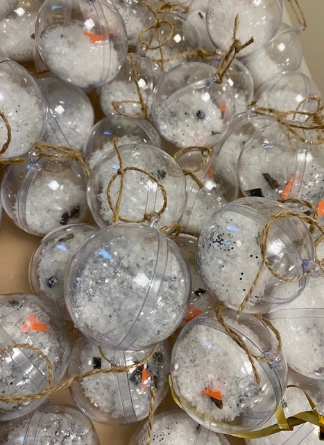 A photo showing some Christmas baubles that have been created by Phase 4 students at Milestone Academy.
