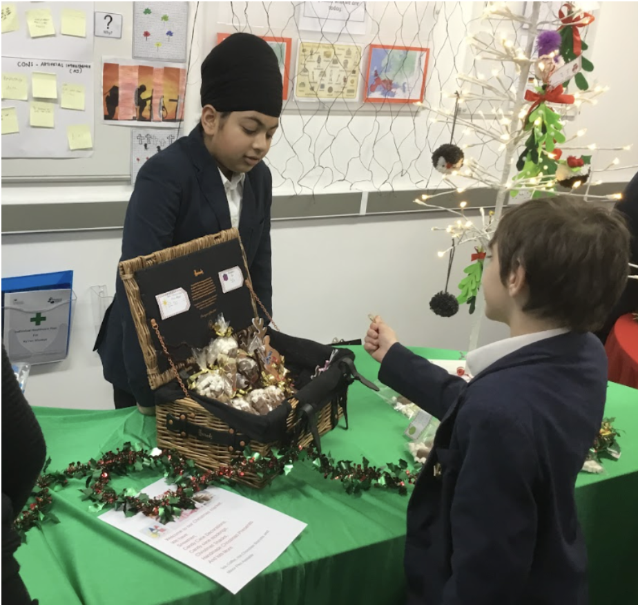 Student selling some of their creation