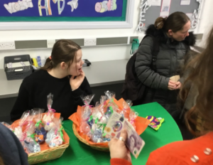 Students at M@L selling items they have created at an Easter Market